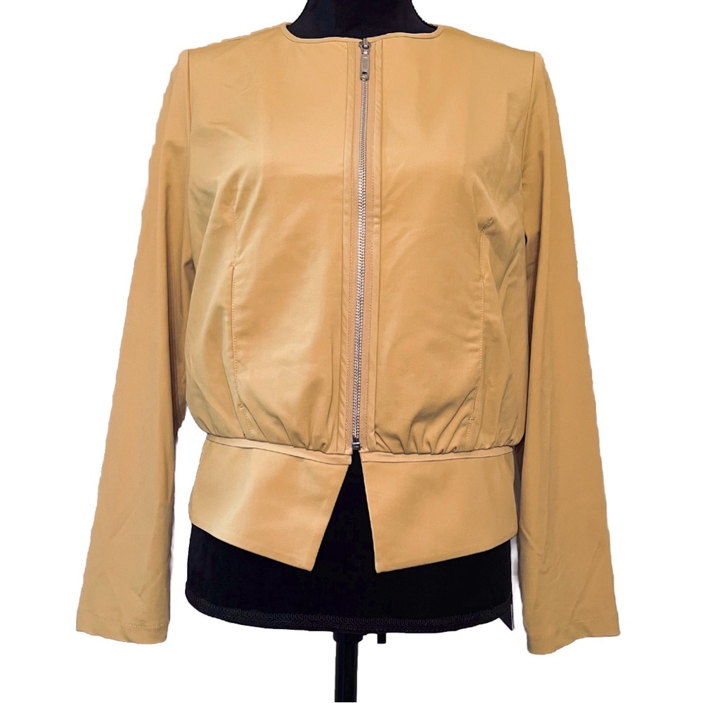 TIMMAX Mustard Yellow Sz 5 Lightweight Zippered Moto Bomber Jacket NWT